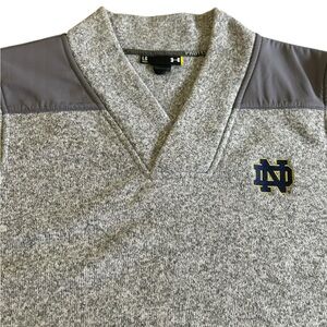Under Armour Notre‎ Dame Sweatshirt Men's Lrg Loose Fit Fleece Gray Logo Patches